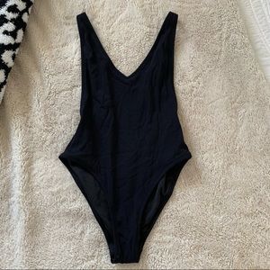 Topshop ribbed one piece bodysuit/swimsuit